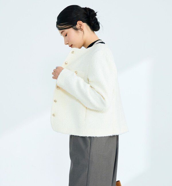 fredy emue「ノーカラーツィードジャケット」|ノーカラージャケット|