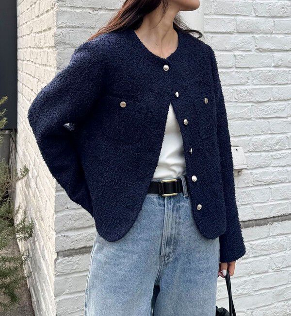 fredy emue「ノーカラーツィードジャケット」|ノーカラージャケット|