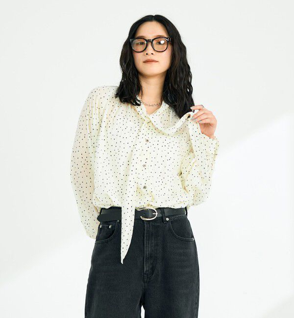fredy emue「ハートドットボウタイブラウス」|シャツ・ブラウス|ホワイト系その他