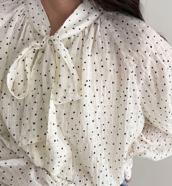 fredy emue「ハートドットボウタイブラウス」|シャツ・ブラウス|
