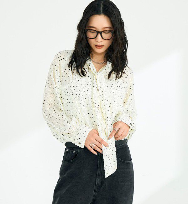 fredy emue「ハートドットボウタイブラウス」|シャツ・ブラウス|