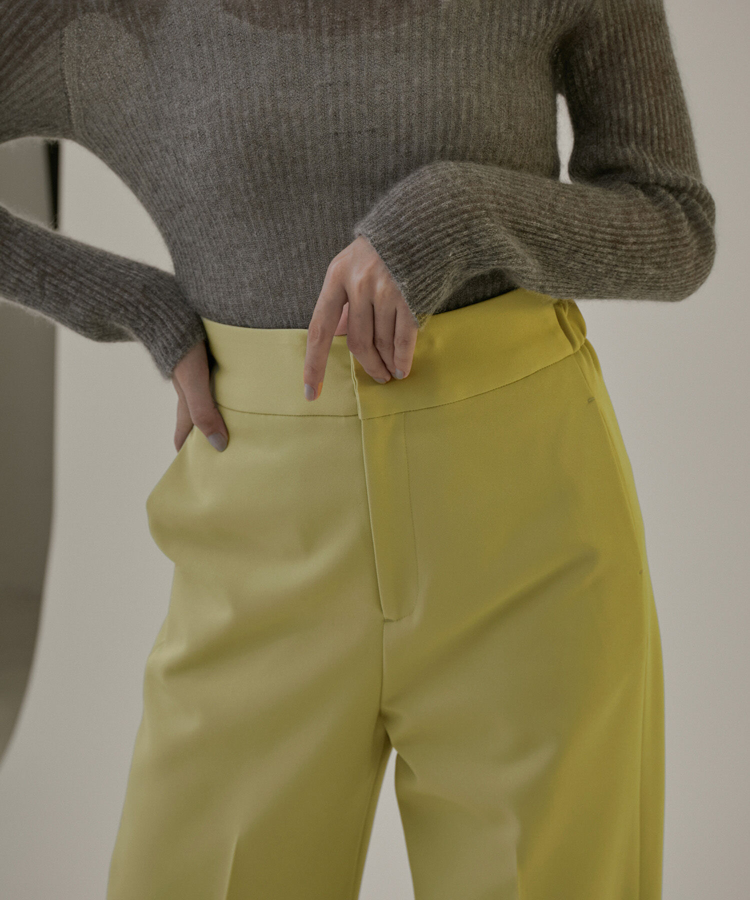 SALON adam et rope'「エコツイルスタイルアップワイドパンツ【洗える】」|チノ|