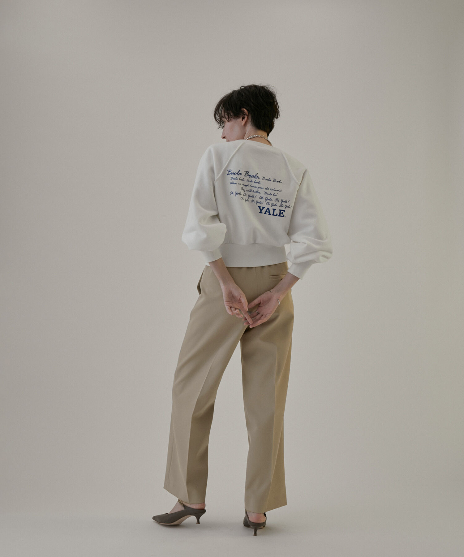 SALON adam et rope'「エコツイルスタイルアップワイドパンツ【洗える】」|チノ|