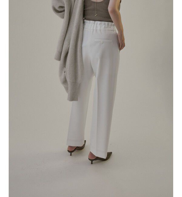 SALON adam et rope'「エコツイルスタイルアップワイドパンツ【洗える】」|チノ|