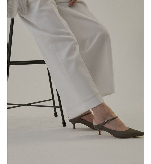 SALON adam et rope'「エコツイルスタイルアップワイドパンツ【洗える】」|チノ|