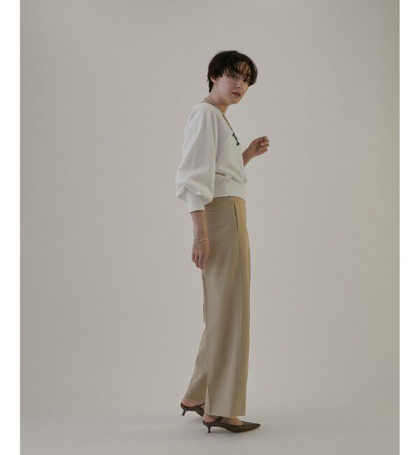 SALON adam et rope'「エコツイルスタイルアップワイドパンツ【洗える】」|チノ|