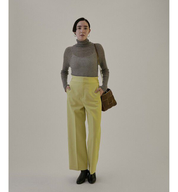 SALON adam et rope'「エコツイルスタイルアップワイドパンツ【洗える】」|チノ|