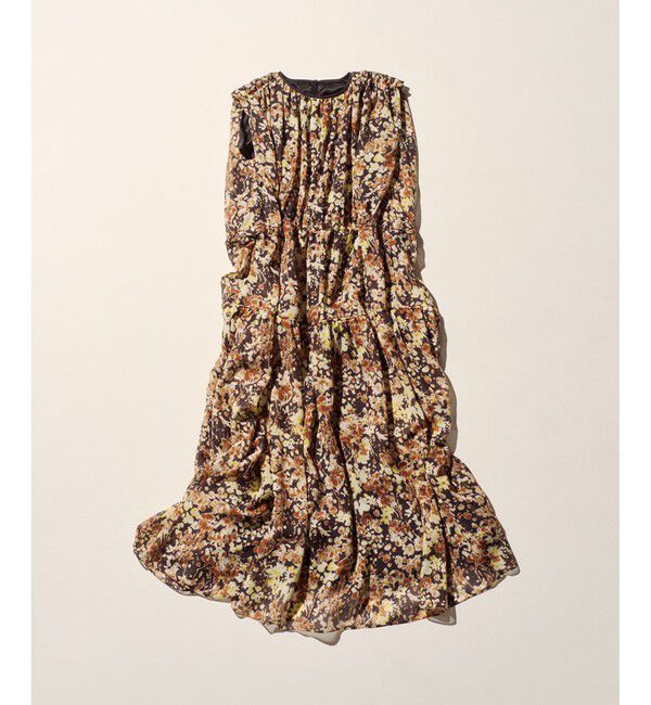 ROPE「フェイディドフラワープリント・無地ドレス/洗える」|ワンピース|