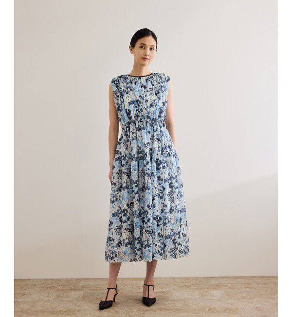 ROPE「フェイディドフラワープリント・無地ドレス/洗える」|ワンピース|