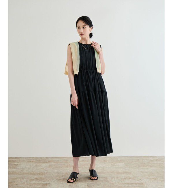 ROPE「フェイディドフラワープリント・無地ドレス/洗える」|ワンピース|