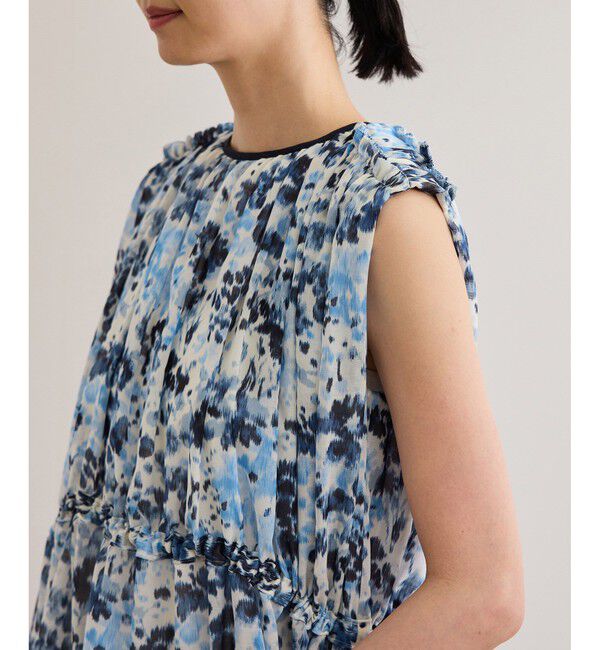 ROPE「フェイディドフラワープリント・無地ドレス/洗える」|ワンピース|