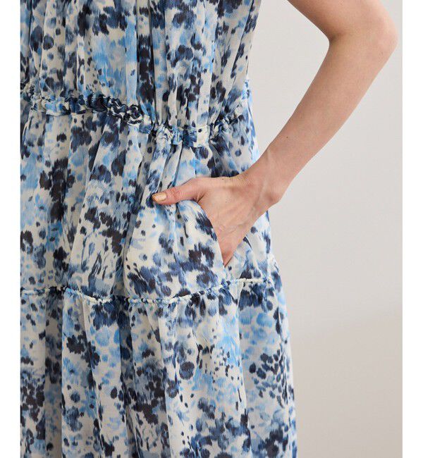 ROPE「フェイディドフラワープリント・無地ドレス/洗える」|ワンピース|