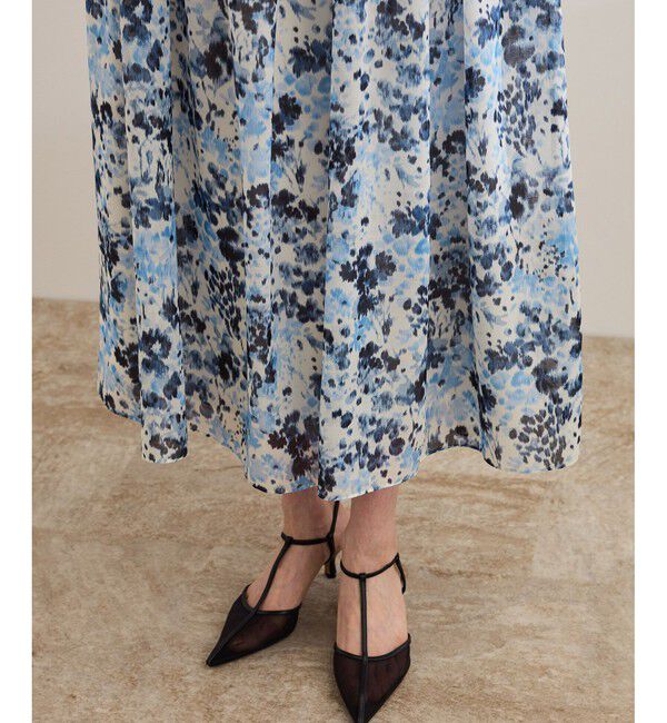 ROPE「フェイディドフラワープリント・無地ドレス/洗える」|ワンピース|