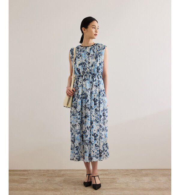 ROPE「フェイディドフラワープリント・無地ドレス/洗える」|ワンピース|