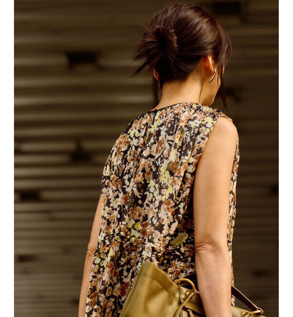 ROPE「フェイディドフラワープリント・無地ドレス/洗える」|ワンピース|