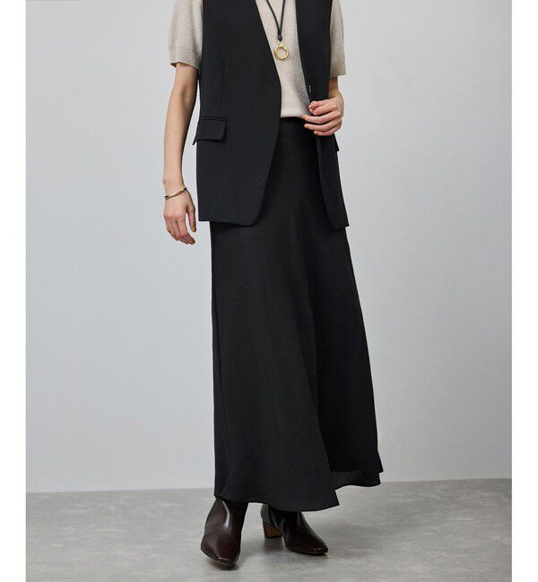 ROPE「シアーエアリー マーメイドスカート/セットアップ対応」|スカート|ブラック(01)