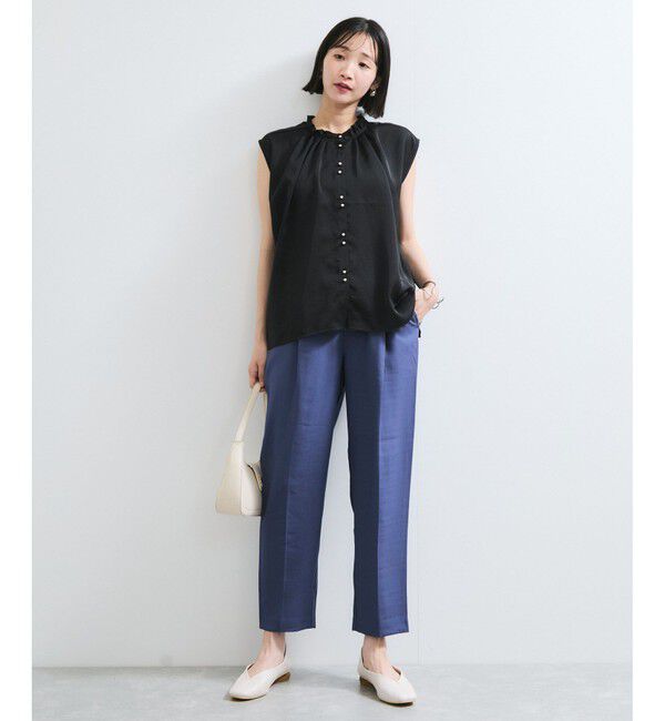 VIS「【接触冷感/洗える】 リラックステーパードパンツ」|チノ|