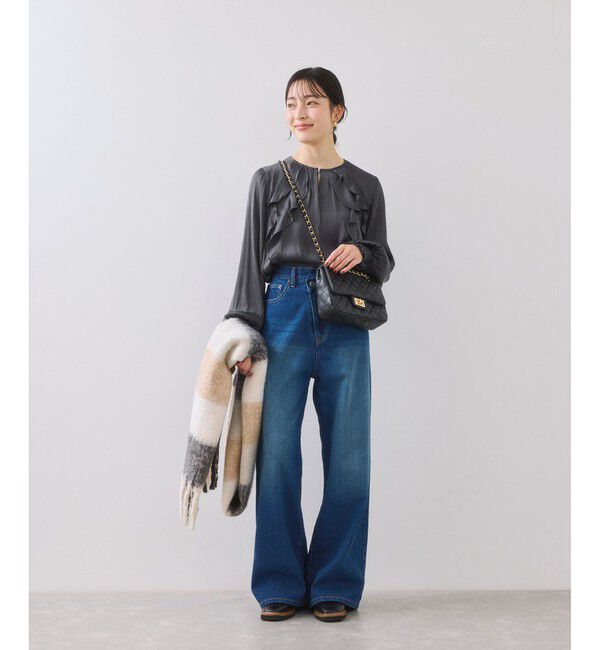 VIS「割線フリルブラウス/イージーケア」|シャツ・ブラウス|