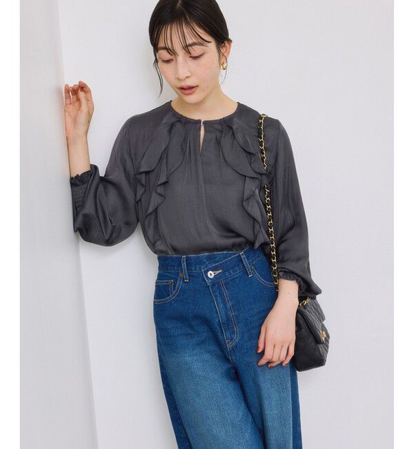 VIS「割線フリルブラウス/イージーケア」|シャツ・ブラウス|