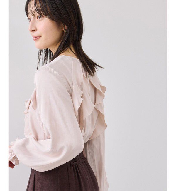 VIS「割線フリルブラウス/イージーケア」|シャツ・ブラウス|ピンク(63)