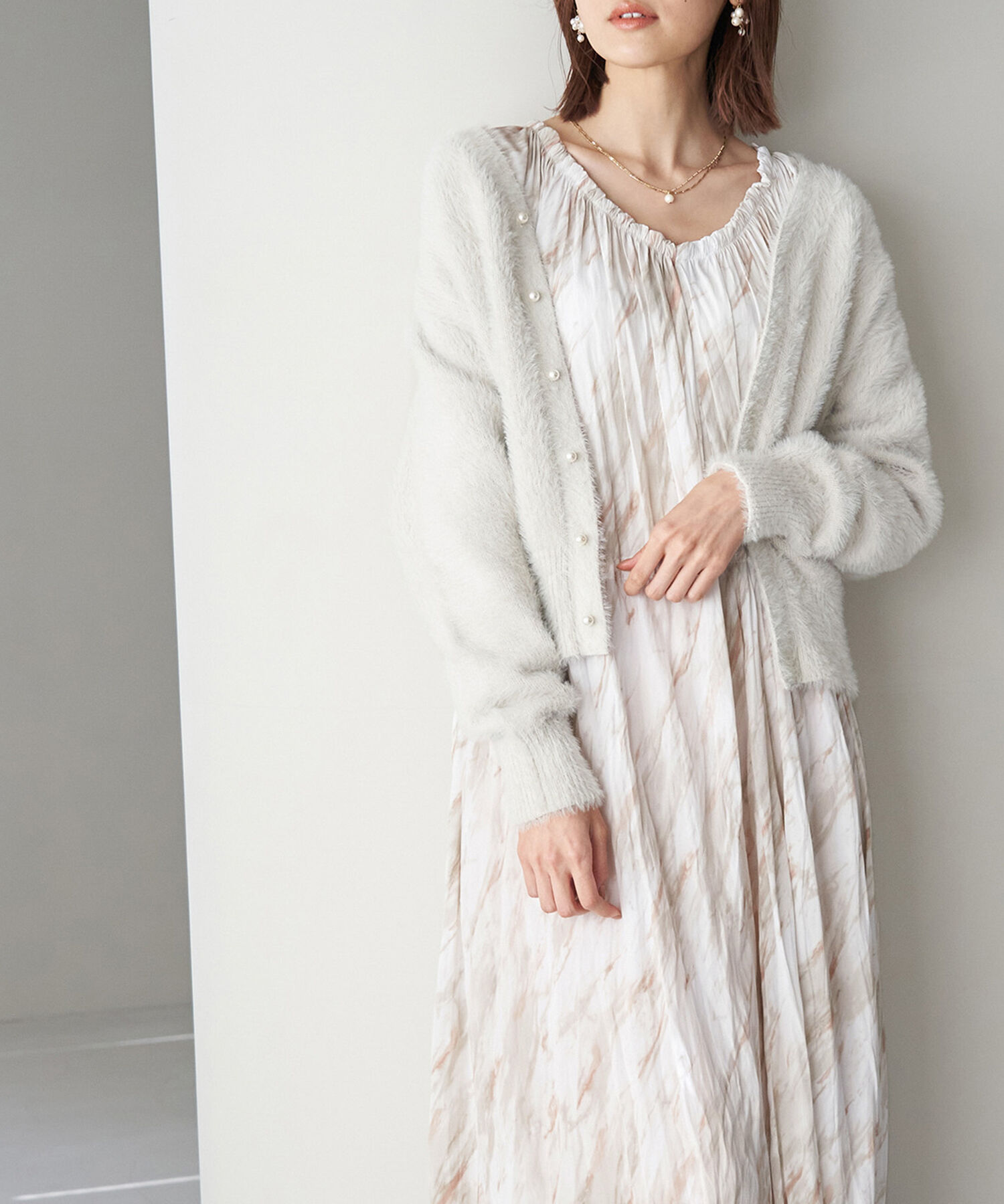 Rope&rsquo;Picnic「【一部店舗限定】【Mon E&rsquo;toile/モンエトワール】ストーンプリントギャザーDRESS」|ドレス|