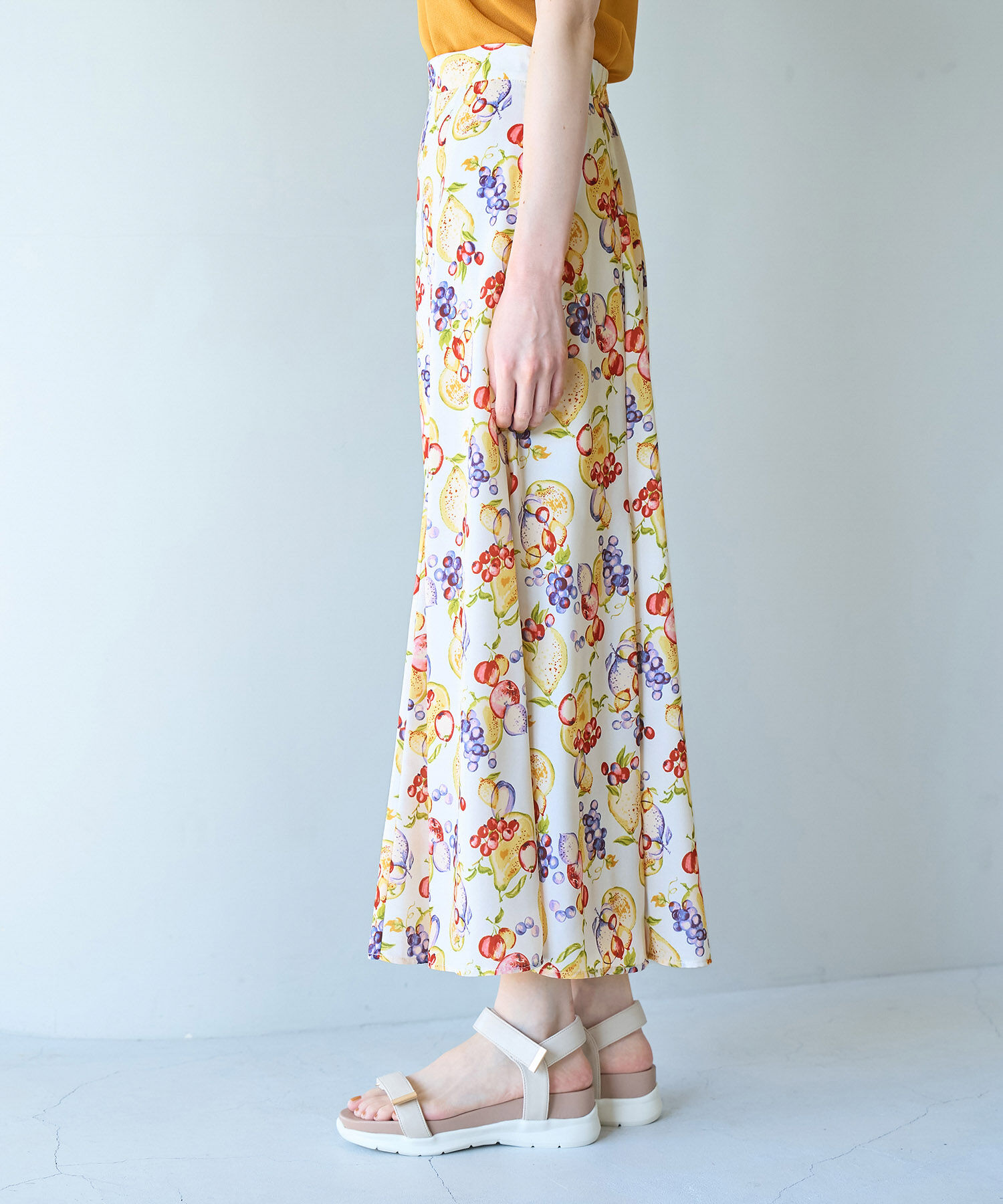 Rope&rsquo;Picnic「リンクコーデ/Tropical Fruits柄マーメイドスカート」|スカート|