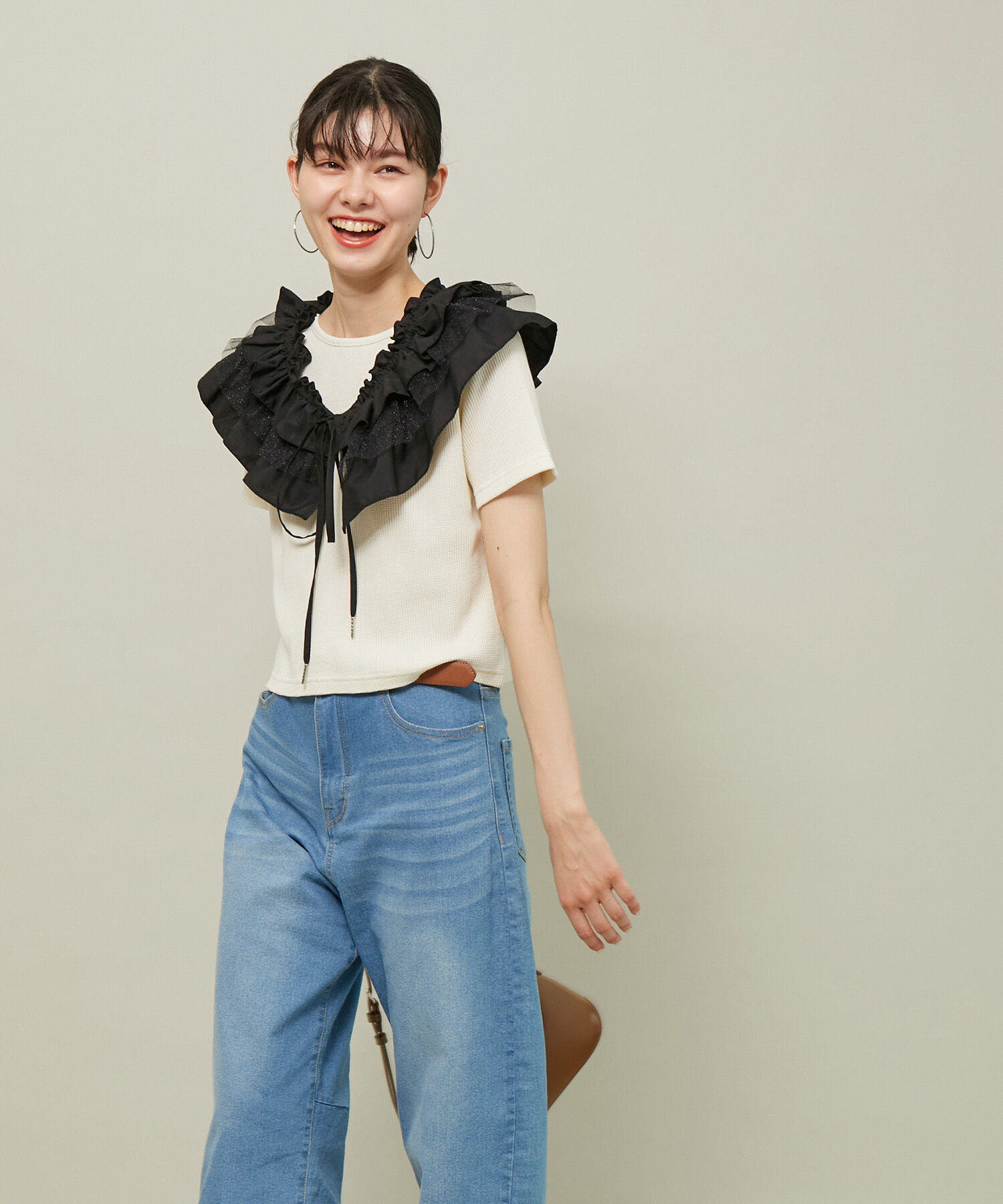 ROPE' PICNIC R「ラメチュールドッキングフリルビスチェ/リンクコーデ」|マフラー|