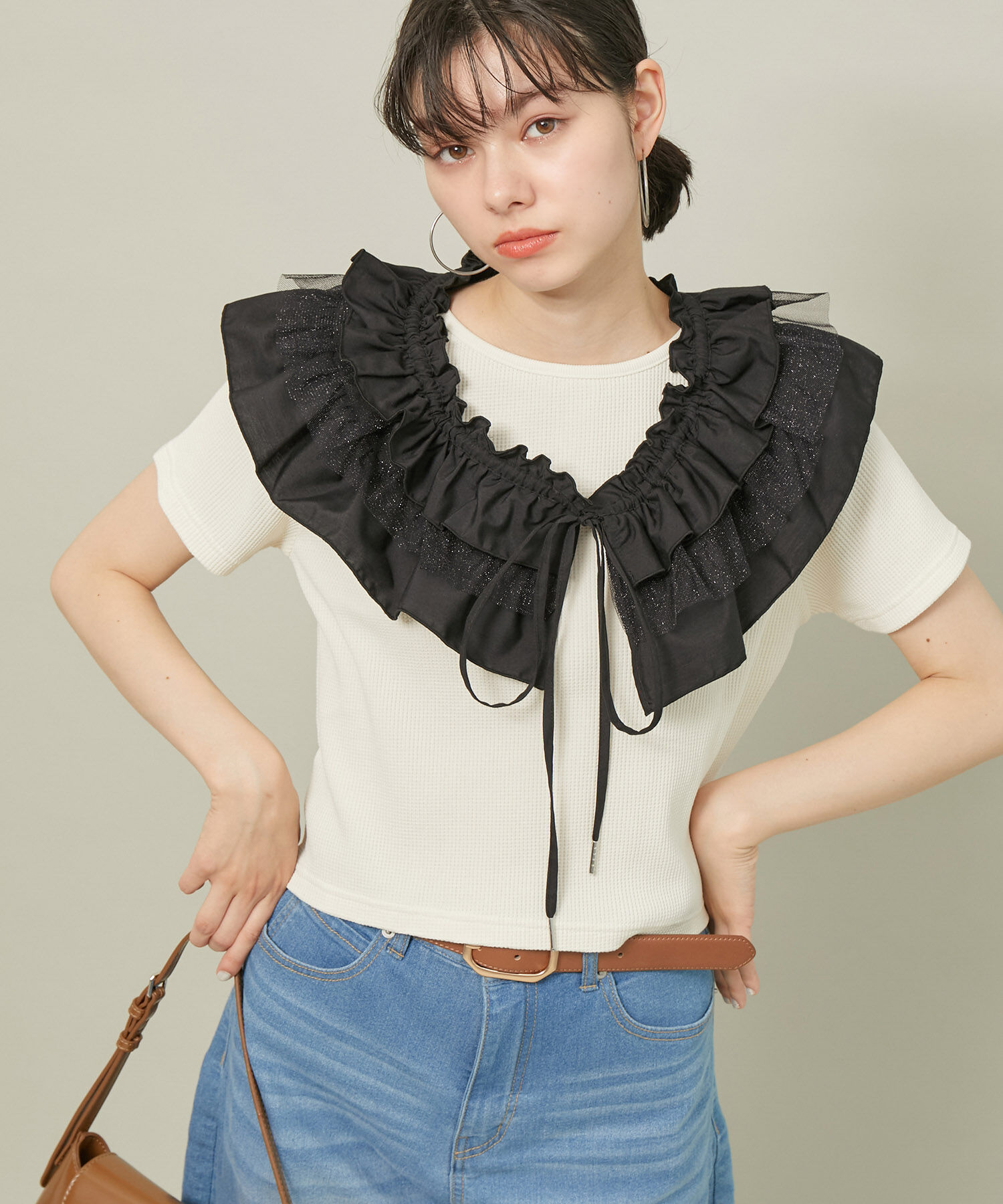 ROPE' PICNIC R「ラメチュールドッキングフリルビスチェ/リンクコーデ」|マフラー|