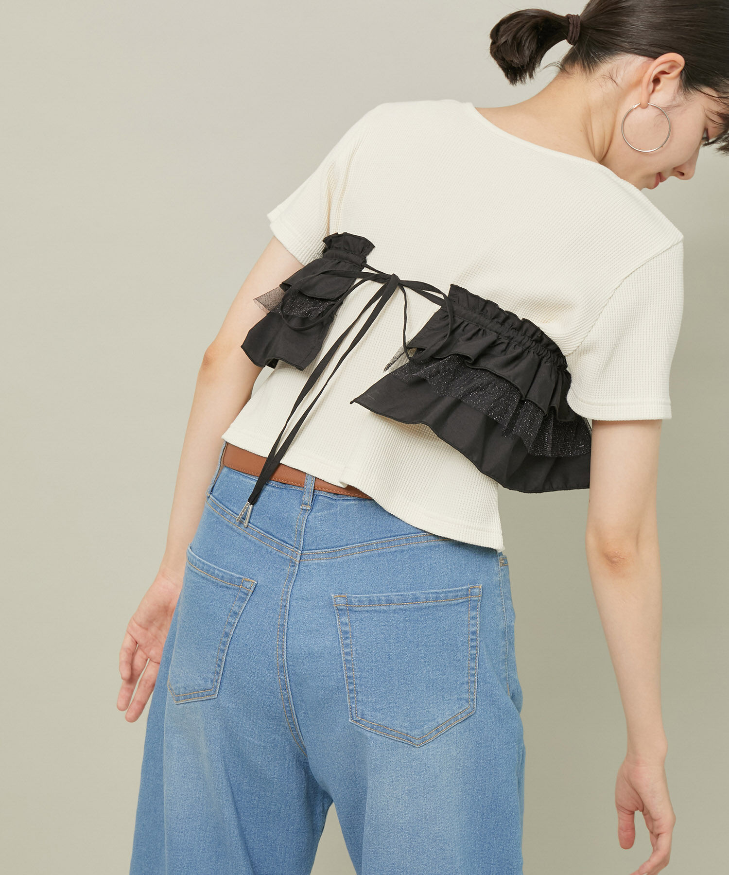 ROPE' PICNIC R「ラメチュールドッキングフリルビスチェ/リンクコーデ」|マフラー|