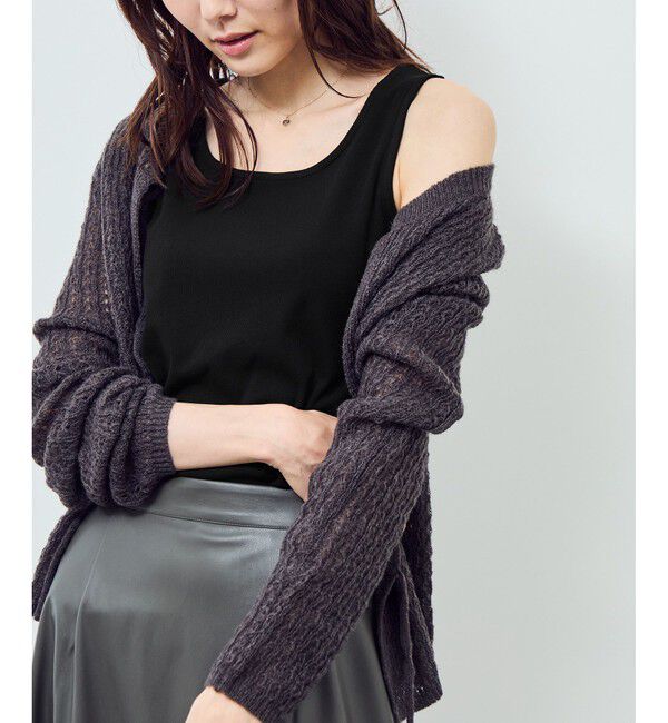 Rope&rsquo;Picnic「ベーシックリブタンクトップ」|タンクトップ|ブラック(01)