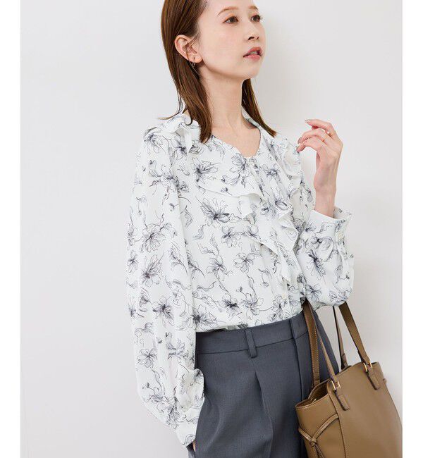 Rope&rsquo;Picnic「花柄ラッフルデザインブラウス」|シャツ・ブラウス|