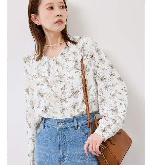 Rope&rsquo;Picnic「花柄ラッフルデザインブラウス」|シャツ・ブラウス|