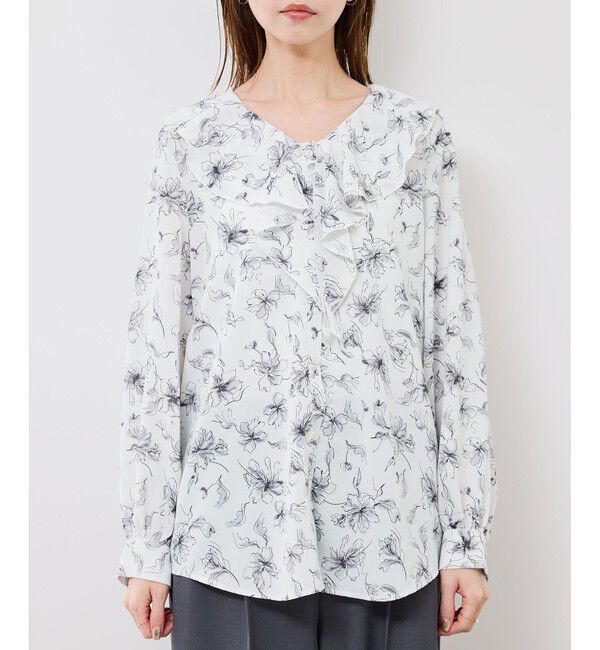 Rope&rsquo;Picnic「花柄ラッフルデザインブラウス」|シャツ・ブラウス|