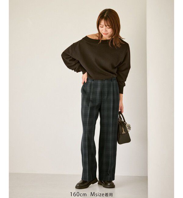 Rope&rsquo;Picnic「裏起毛無地＆チェックアソートワイドパンツ/防シワ」|チノ|