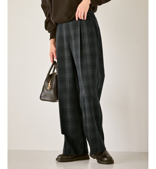 Rope&rsquo;Picnic「裏起毛無地＆チェックアソートワイドパンツ/防シワ」|チノ|