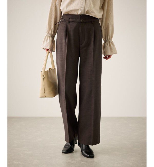 Rope&rsquo;Picnic「裏起毛無地＆チェックアソートワイドパンツ/防シワ」|チノ|