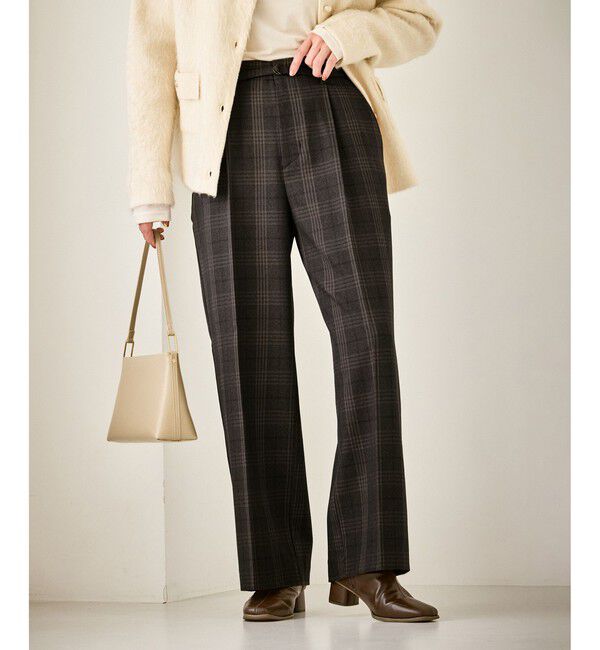 Rope&rsquo;Picnic「裏起毛無地＆チェックアソートワイドパンツ/防シワ」|チノ|