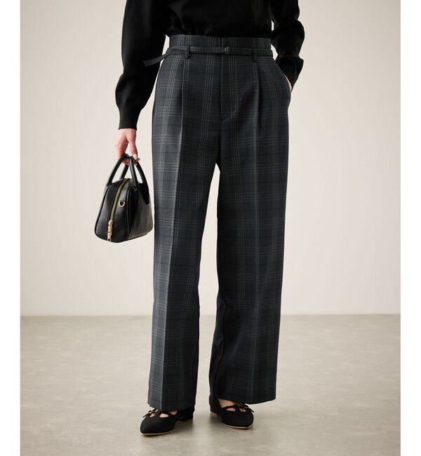 Rope&rsquo;Picnic「裏起毛無地＆チェックアソートワイドパンツ/防シワ」|チノ|