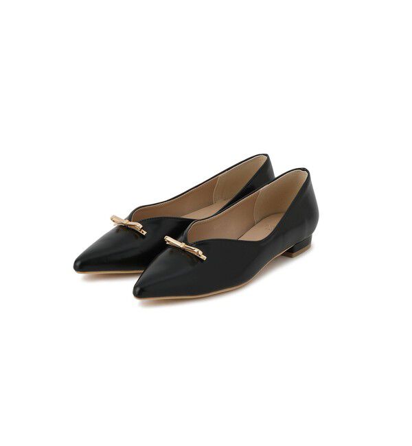 ROPE PICNIC PASSAGE「メタルリボンＶカットフラットパンプス」|パンプス|