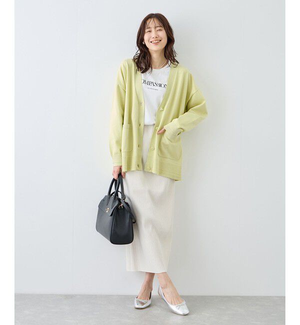 Rope&rsquo;Picnic「Vネックミドル丈フォルムカーディガン」|カーディガン|