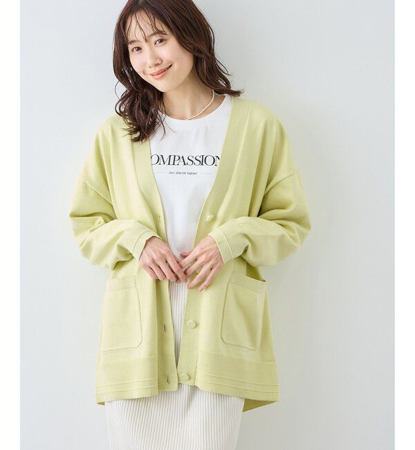 Rope&rsquo;Picnic「Vネックミドル丈フォルムカーディガン」|カーディガン|