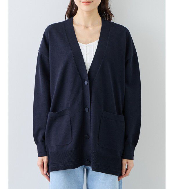 Rope&rsquo;Picnic「Vネックミドル丈フォルムカーディガン」|カーディガン|