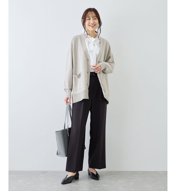 Rope&rsquo;Picnic「Vネックミドル丈フォルムカーディガン」|カーディガン|