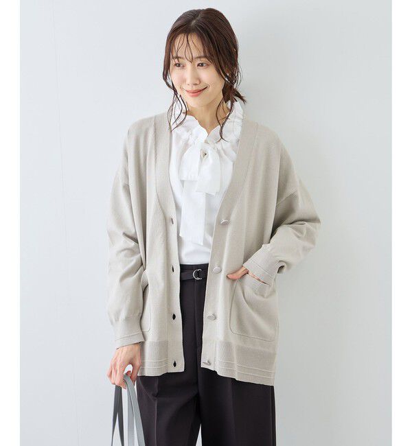 Rope&rsquo;Picnic「Vネックミドル丈フォルムカーディガン」|カーディガン|