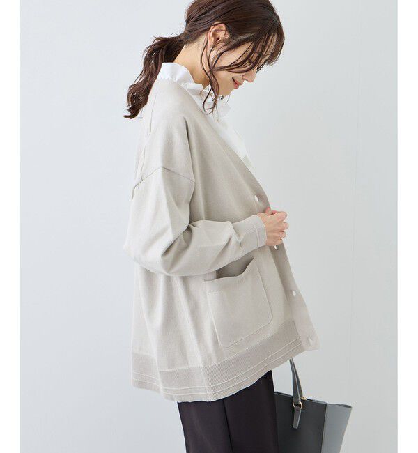 Rope&rsquo;Picnic「Vネックミドル丈フォルムカーディガン」|カーディガン|