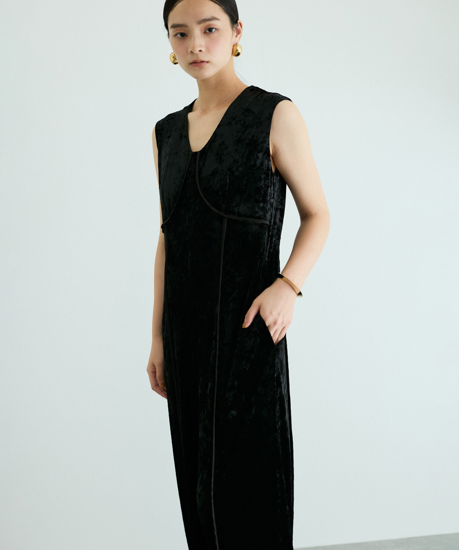 ADAM ET ROPE'「ベロアロンパース」|オールインワン|