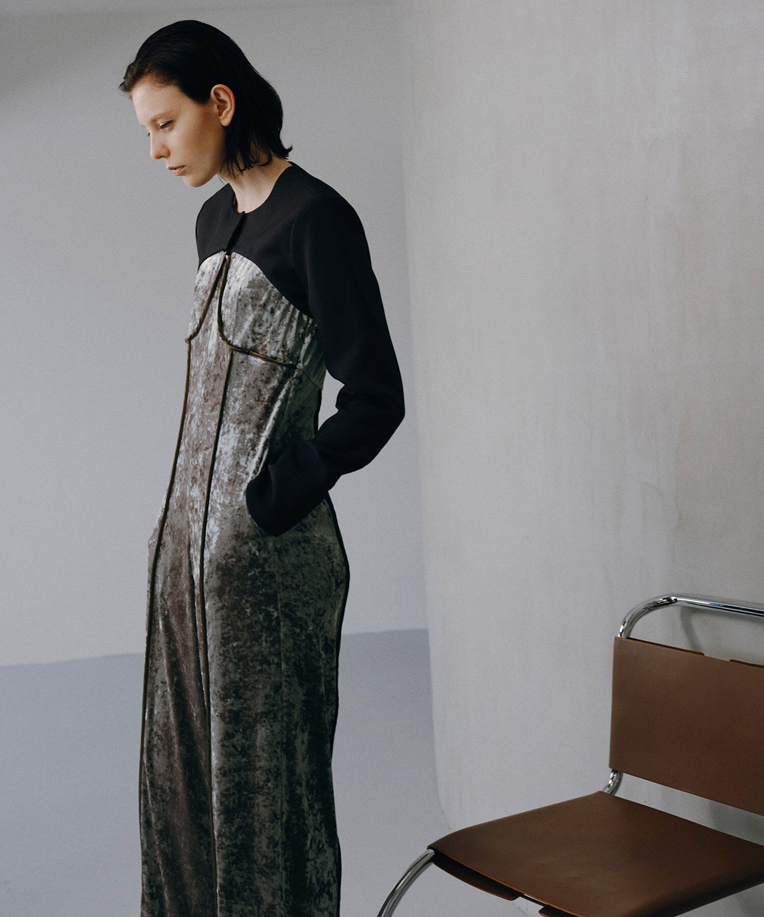 ADAM ET ROPE'「ベロアロンパース」|オールインワン|