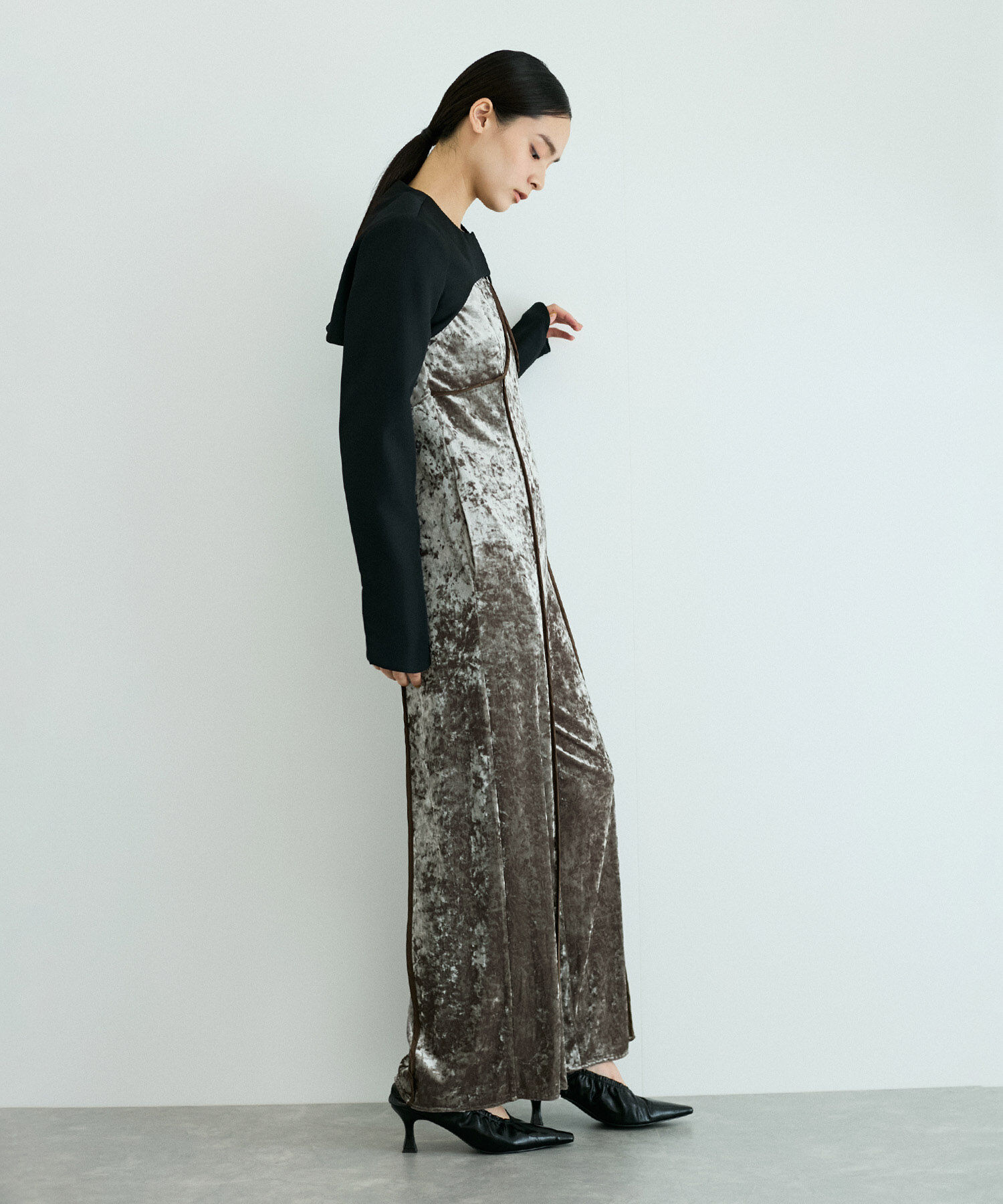 ADAM ET ROPE'「ベロアロンパース」|オールインワン|