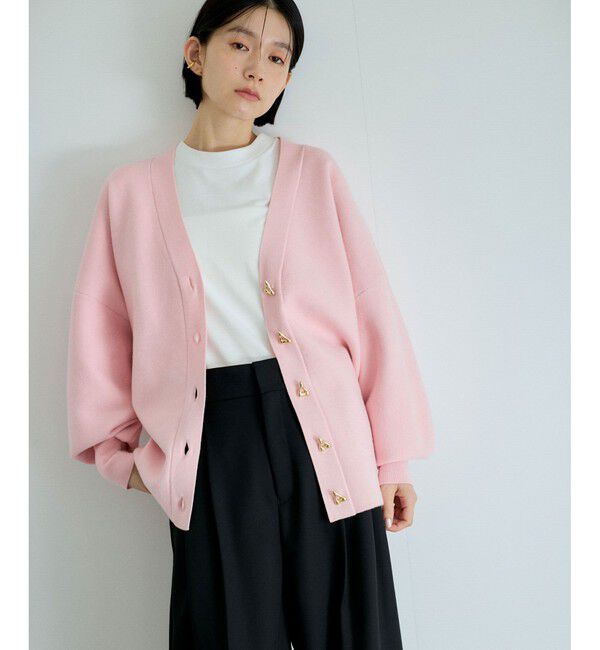 ADAM ET ROPE'「トライアングルボタンミドルカーディガン」|カーディガン|