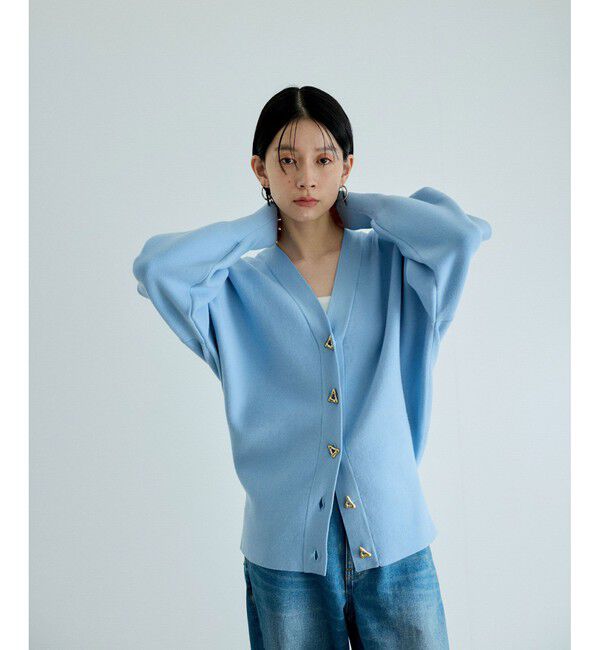 ADAM ET ROPE'「トライアングルボタンミドルカーディガン」|カーディガン|